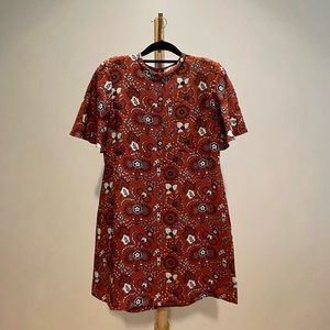 ALC size 8 flutter sleeve printed dress